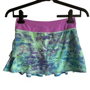 IVIVVA Lululemon 10 Set the Pace Pleated Skirt Skort Purple Blue Green Size 12